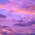 Purple orange pink sunset. Beautiful evening sky with clouds background Royalty Free Stock Photo