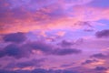 Purple orange pink sunset. Beautiful evening sky with clouds background Royalty Free Stock Photo