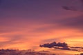 Purple and orange sky in evening time Royalty Free Stock Photo