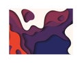 Purple and orange waves background inside frame vector design Royalty Free Stock Photo