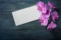 Purple Orchid and envelope Royalty Free Stock Photo