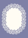 Purple Oval Lace Frame. Royalty Free Stock Photo