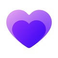 Purple Overlapping Heart Symbol Royalty Free Stock Photo