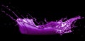 Purple paint splash isolated on black background Royalty Free Stock Photo