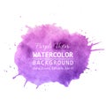 Purple paint splatter background vector. Watercolor splatter vector background for text, banner label, logo design