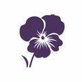 Purple Pansy Flower Icon Vector Illustration - Minimalistic Graphic Design Royalty Free Stock Photo