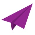 Purple paper airplane icon, vector illustration Royalty Free Stock Photo
