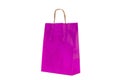 A purple paper gift bag with handles Royalty Free Stock Photo