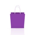 Purple paper shopping bag icon isolated on white background. Flat style vector illustration Royalty Free Stock Photo