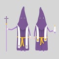 Purple Papon procession.3D Royalty Free Stock Photo