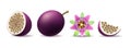 Purple passion fruit and flower