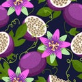 Purple passionflower pattern