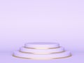 Purple pastel podium or pedestal backdrop. Blank minimal design concept. 3d rendering