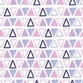 Purple pastel tribal triangles repeat pattern