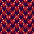 Purple pattern with red devilish hearts for Valentine's Day and Halloween holidays