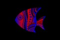 purple patterned decorative fish
