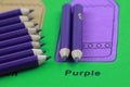 purple pencil crayon of row
