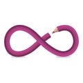 Purple pencil forms an infinity symbol, representing the endless potential of learning in school