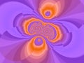 Purple orange pink fantasy galaxy fractal, lights, abstract background, graphics Royalty Free Stock Photo