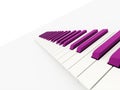 Purple piano keys rendered Royalty Free Stock Photo