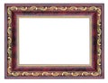 Purple picture frame with gilded pattern isolated Royalty Free Stock Photo