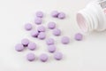 Purple pills medicine bottle