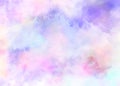 Purple pink and blue watercolor paint background design, watercolor bleed and fringe