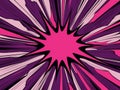 Purple and Pink Comic Burst Background Perfect for Dynamic Presentations and Creative Designs. Royalty Free Stock Photo