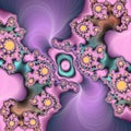 Purple pink flower, fractal sparkling lights texture and background Royalty Free Stock Photo