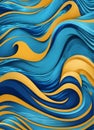 Blue yellow wavey abstract background wallpaper