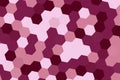 Purple and pink hexagonal pixelated pattern with intricate digital symmetry. High-quality abstract background concept