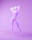 Purple Pink Lavender Ghostly Woman Figure Female Smoky Halloween Spirit Apparition Arms Up