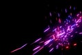 Purple pink light streaks, bright neon rays, transfer data network, stage screen background concept Royalty Free Stock Photo