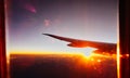 High Altitude Dawn and Sunrise view From Jet Aircraft Royalty Free Stock Photo
