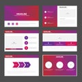 Purple pink presentation templates Infographic elements flat design set for brochure flyer leaflet marketing Royalty Free Stock Photo