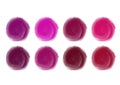 Purple, pink and red lipstick sample. Beauty and makeup, fashion and style. Royalty Free Stock Photo