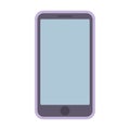 Purple pink smartphone with blue empty screen on white background. Pink mobile phone smartphone icon vector eps10 Royalty Free Stock Photo