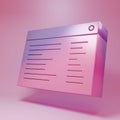 Purple-pink Software, web developer programming code icon isolated on pink background. Javascript computer script random Royalty Free Stock Photo