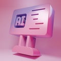 Purple-pink Software, web developer programming code icon isolated on pink background. Javascript computer script random Royalty Free Stock Photo