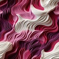Purple and pink surface with sculptural paper constructions in hyperrealistic rendering (tiled)