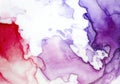 Purple and pink watercolor strokes background.