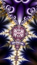 Purple, pink yellow fractal design with ornaments - Artistic pattern, creative, computer generated art, wallpaper, background