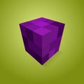 Purple pixel cube