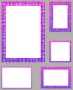 Purple pixel mosaic page layout border set