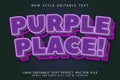 Purple Place editable text effect emboss neon style