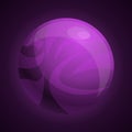 Purple planet icon, cartoon style