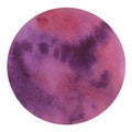 Purple planet - watercolor violet gradient, hand-painted smear with drips and stains