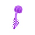 Purple plankton with a round body. Vector illustration on white background.