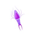 Purple plankton with tentacles. Vector illustration on white background.