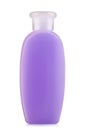 Purple Plastic Bottle for Shampoo, Liquid Soap or Lotion. Close - up Isolated on a White Background. File contains clipping path Royalty Free Stock Photo